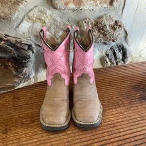 Old West Square Toe Boots - Size 7.5 Little Girls